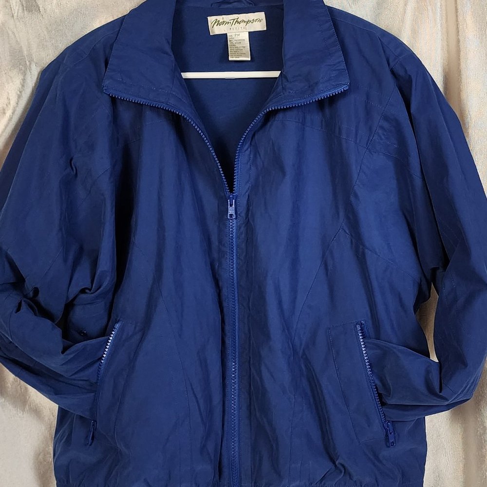 Like New Norm Thompson Zip Front Knit Lined Bomber Jacket size Medium Petite WOW